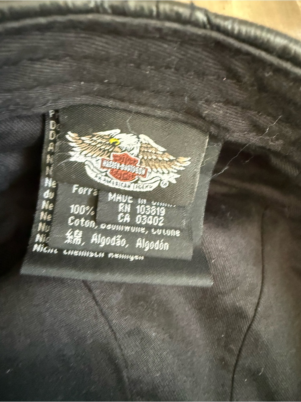 Vintage Harley-Davidson Leather Driving Cap Newsboy Hat Black Large Lined Moto - Picture 8 of 10